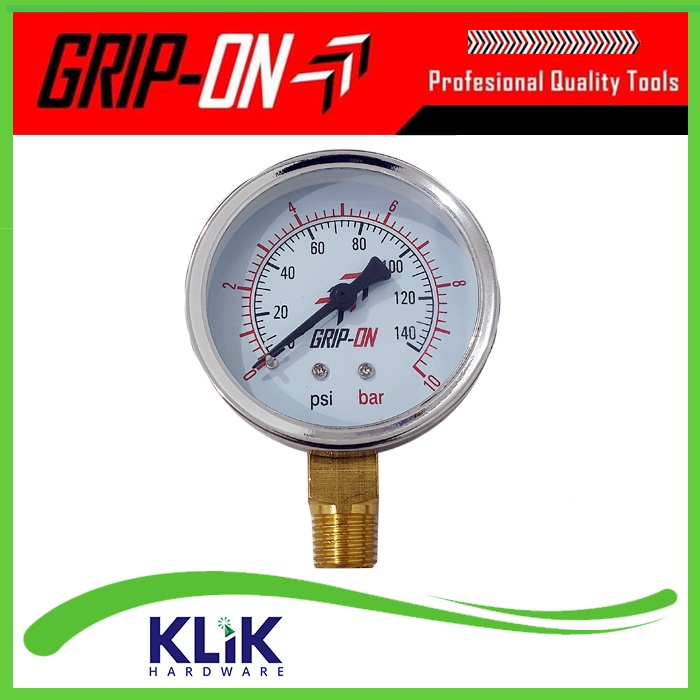 Grip On Pressure Gauge Manometer 2.5 Inch - Alat Pengukur Tekanan 10 16 Bar