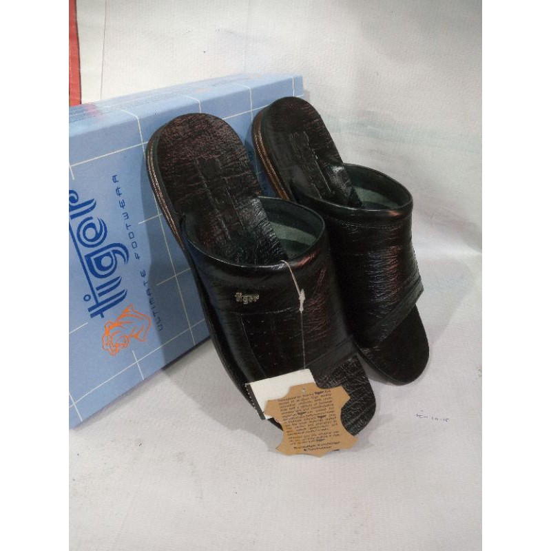 sandal tiger kulit asli black 1621 38/42
