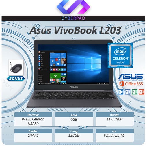 Laptop Asus Vivobook L510MA/E410MA/E210MA 4GB WIN10+OFF365 1YR-2