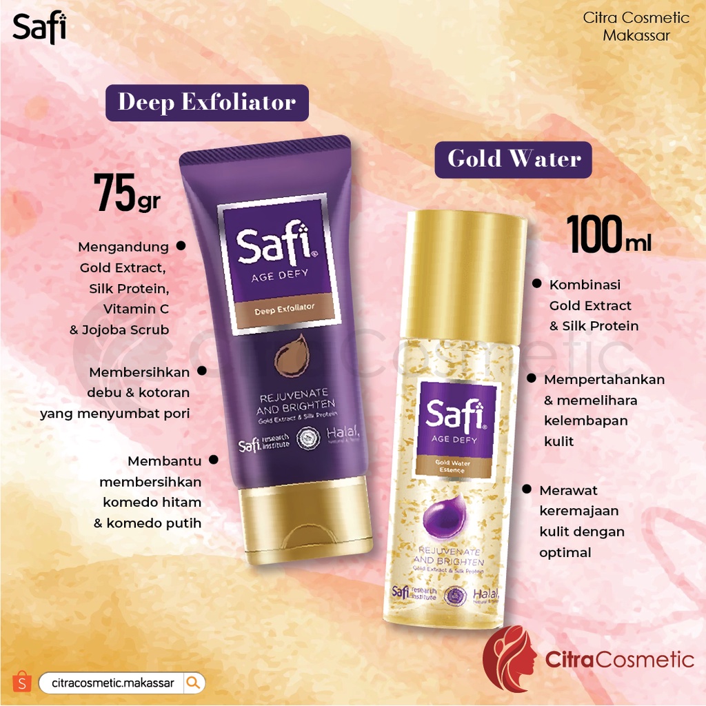 Safi Age Defy Series Serum | Deep Moisturizer | Gold Water | Remover | Cream | Booster | Refiner | Youth Elixir