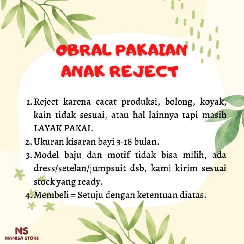 OBRAL BAJU REJECT BS ANAK