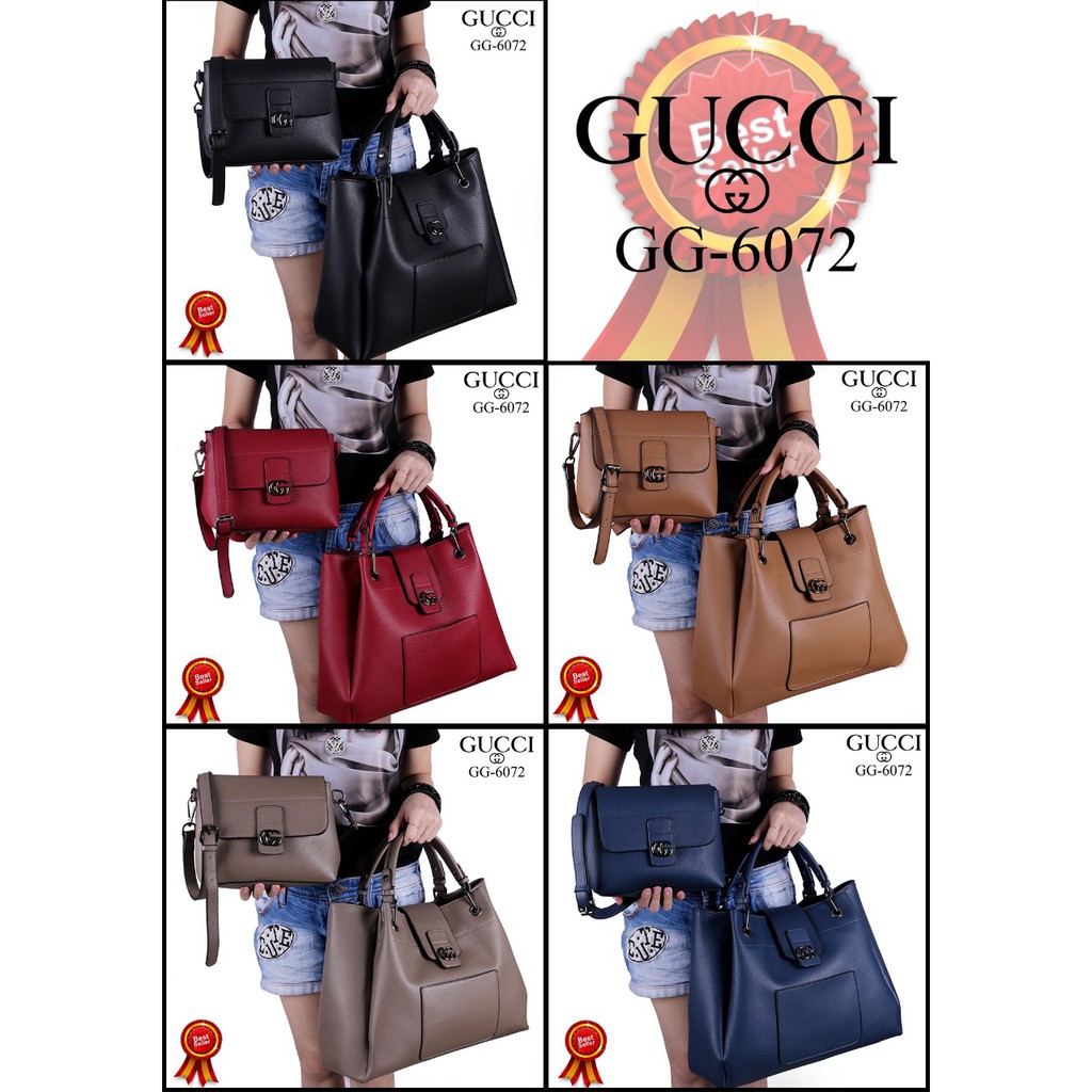 Gucci CC Cyntia Vintage 2in1 HandBag Soft Clemence Leather Like Original Hardware Black(6072)