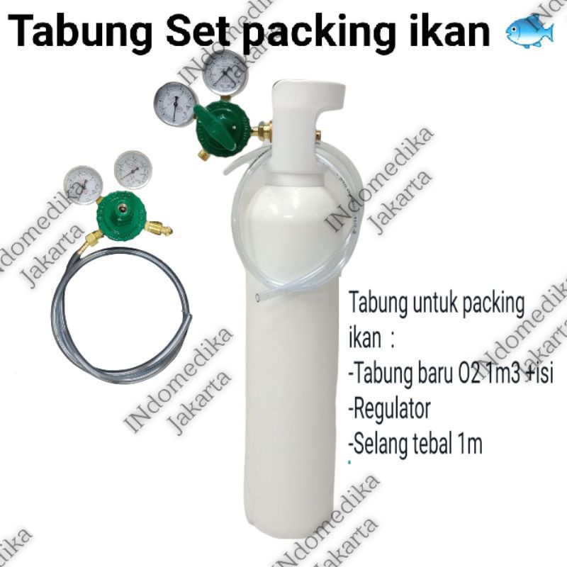 Tabung oksigen set Packing Ikan / Bisa untuk las