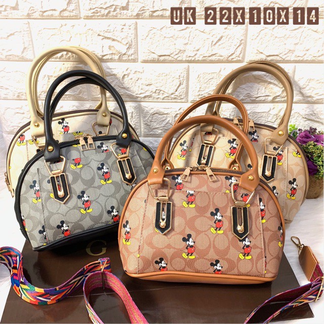 Slingbag Coach Mickey Wanita / Tas Mickey Mouse Impor / Selempang Coach Alma Mickey