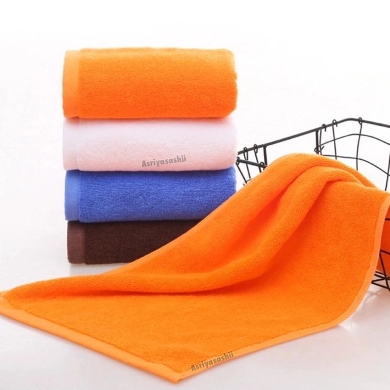 Handuk Wajah Leher Muka Orange 35x 70 Asriyasashii Cotton 100% Tebal Lembut Termurah Terlaris