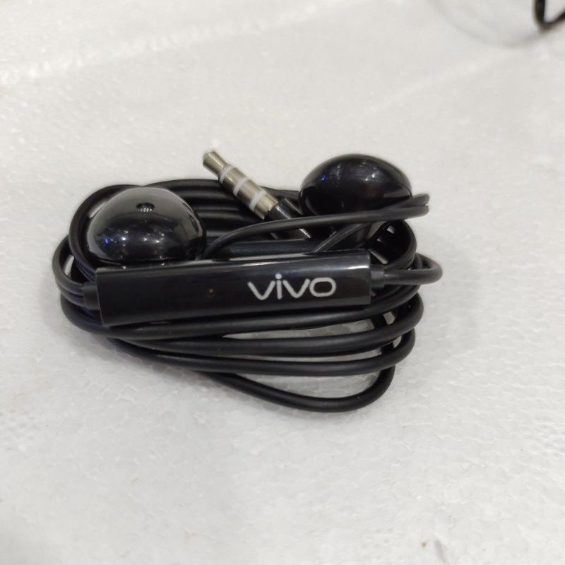 Hf handset handsfree earphone Vivo copotan original (Hitam)