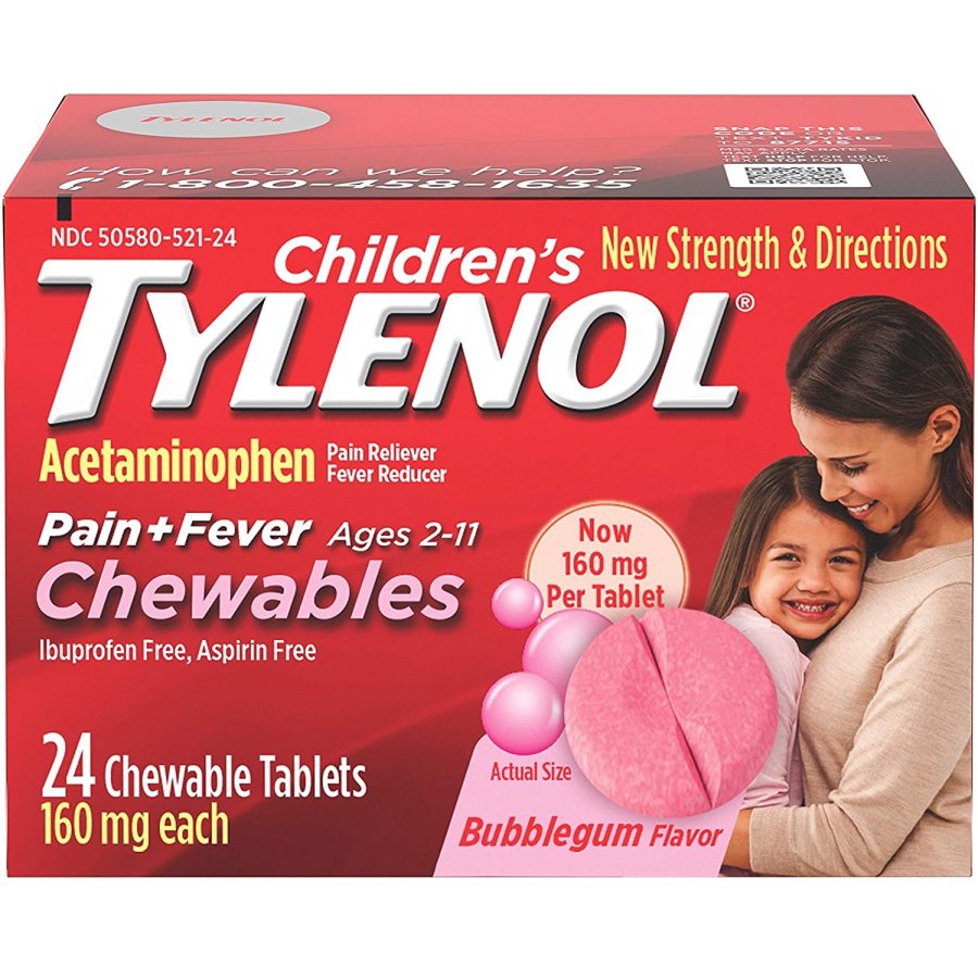 Jual Tylenol Children Chewables Obat Demam 2-11Thn Rasa Bubble Gum 24Tablet  Indonesia|Shopee Indonesia
