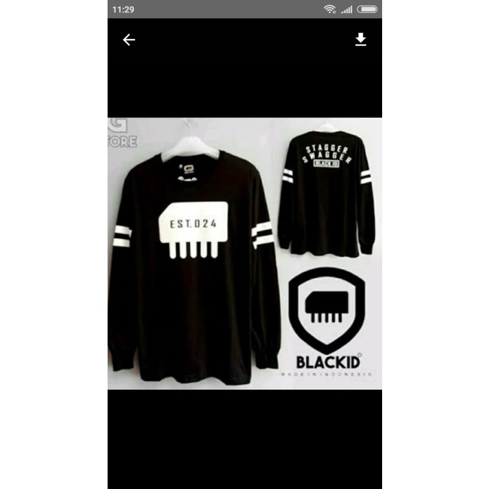 Kaos / baju / tshirt / lengan panjang / lonsgleve / black id