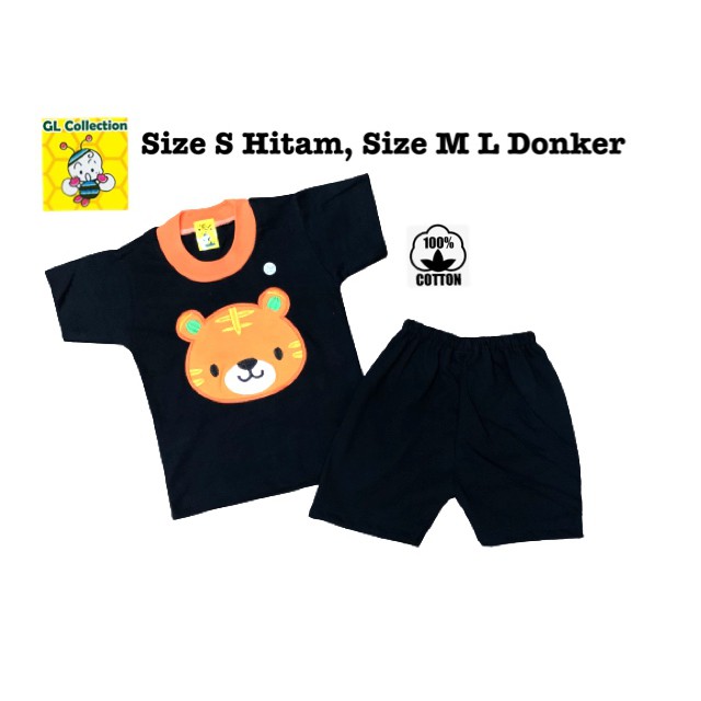 OBRAL! SETELAN PENDEK OBLONG ANAK SIZE S M L (6BULAN-4TAHUN) BORDIR HEWAN