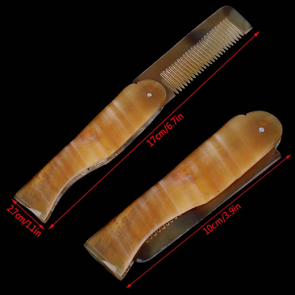 (Infiniteforce.Id) Sisir Lipat Bahan Tanduk Lembu Untuk Menata Rambut / Jenggot