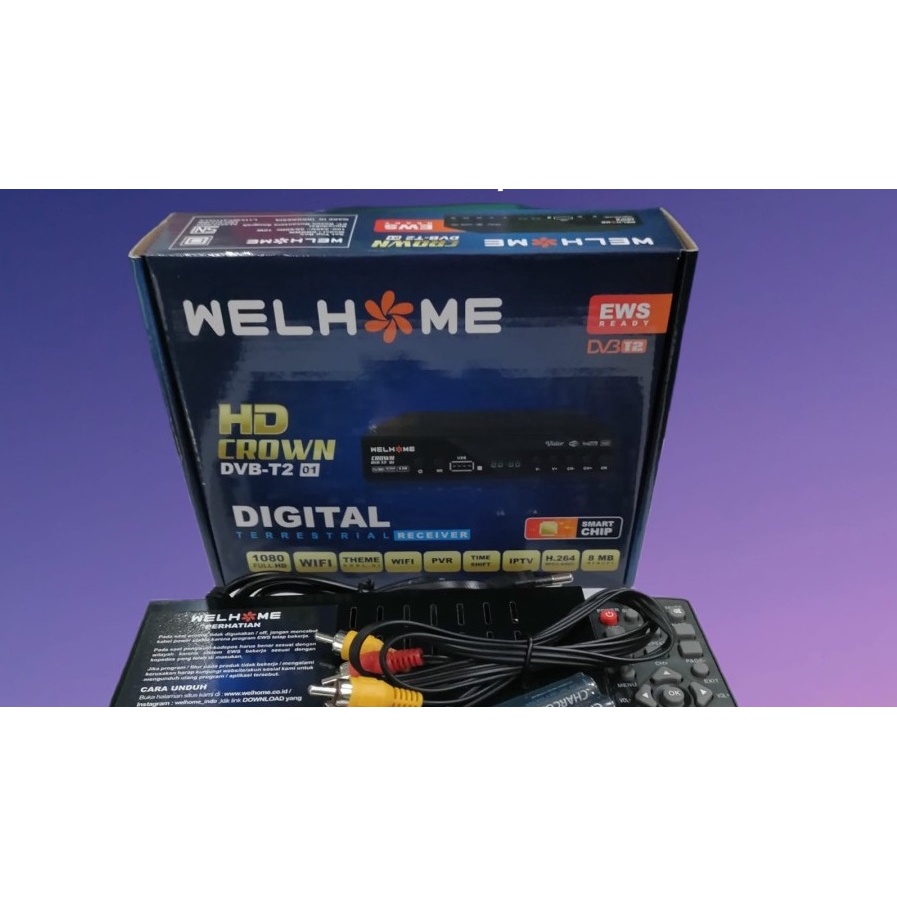 set top box tv digital wellhome  full hd + donggle wifi