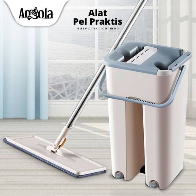 Alat Pel Praktis Ultra Mop Briny Brown Bentuk Persegi Panjang untuk Perlengkapan Rumah FREE 2 kain