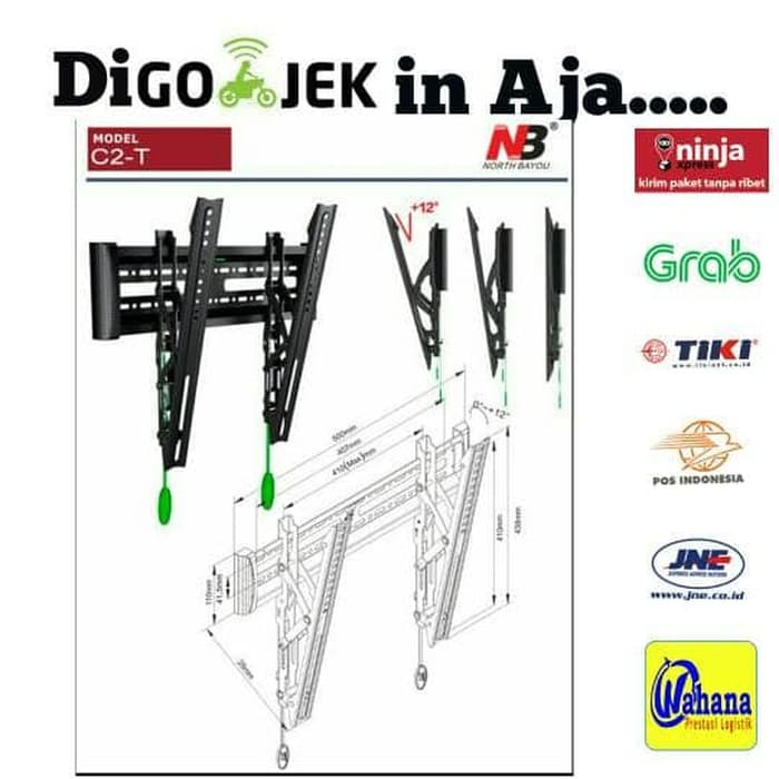 Bracket/braket/breket TV led 40-55&quot; C2T Bisa Gojek