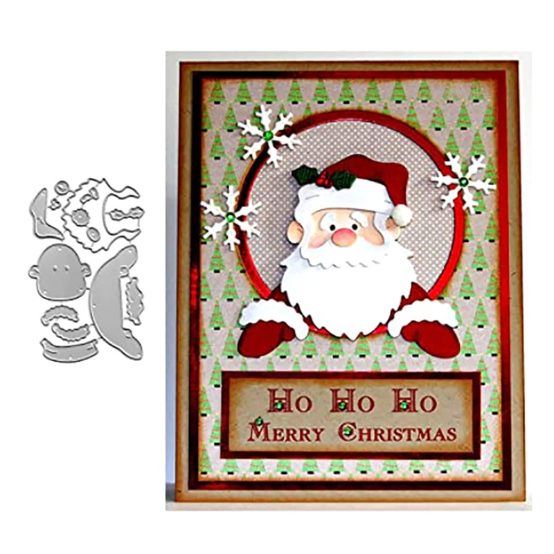 Cetakan Stensil Cutting Dies Motif Santa Claus Bahan Metal Untuk Scrapbook / Craft DIY