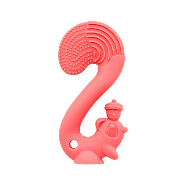 [PROMO] Mombella Squirrel Soothing Teether Mainan Gigitan Tupai Bayi Pink Merah Muda