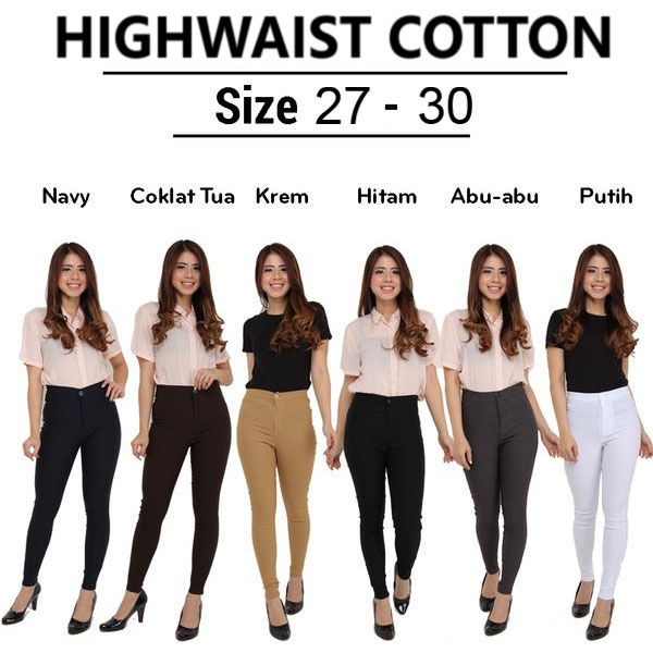 HIGHWAIST PREMIUM PANTS - HIGH WAIST COTTON JEANS / Celana High Waist Premium