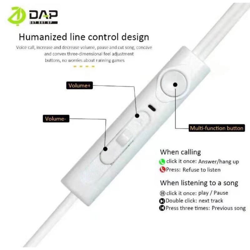 DAP DH-F16 Type C Original Hansfree Handset HF DAP Type C DH-F16 Mic