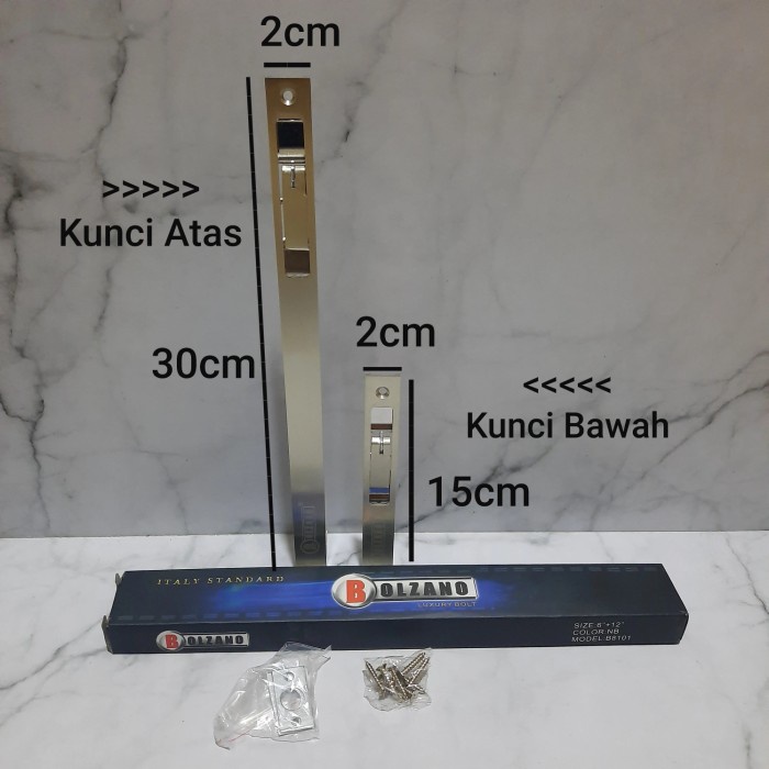 Grendel Tanam Pintu Dua 2 Bolzano Double Kunci Pintu Kayu Selot