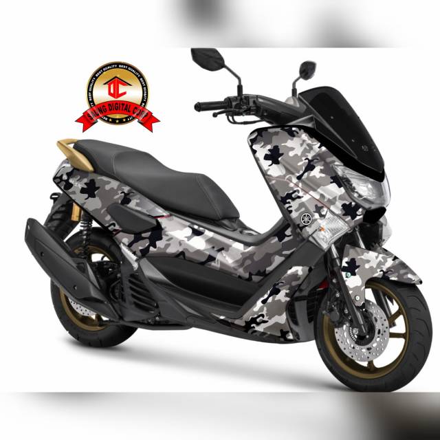 Decal full body yamha Nmax motip loreng  army silver