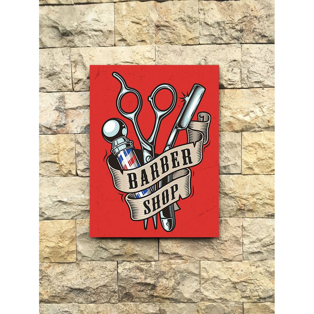 Poster Barbershop Pangkas Rambut Cukur Rambut Dekorasi Hiasan Dinding Walldecor Wallpaper
