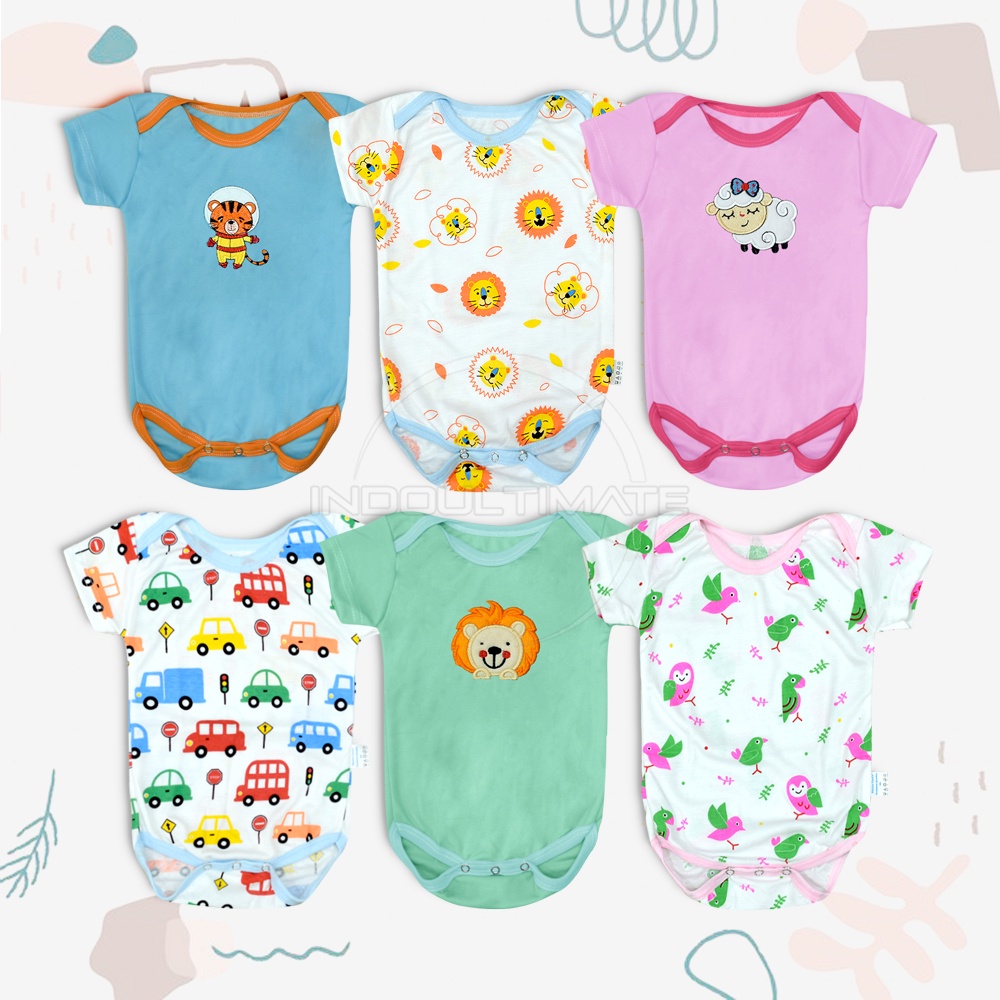 Jumper Bordir Bayi Lengan Pendek Baju Bayi Cotton Jumpsuit Bayi Perempuan Laki-Laki BC-FL50 Baju Bayi Cewek Cowok Pakaian Anak Bayi Perempuan Laki-Laki Bodysuit Bayi Baju Harian Bayi