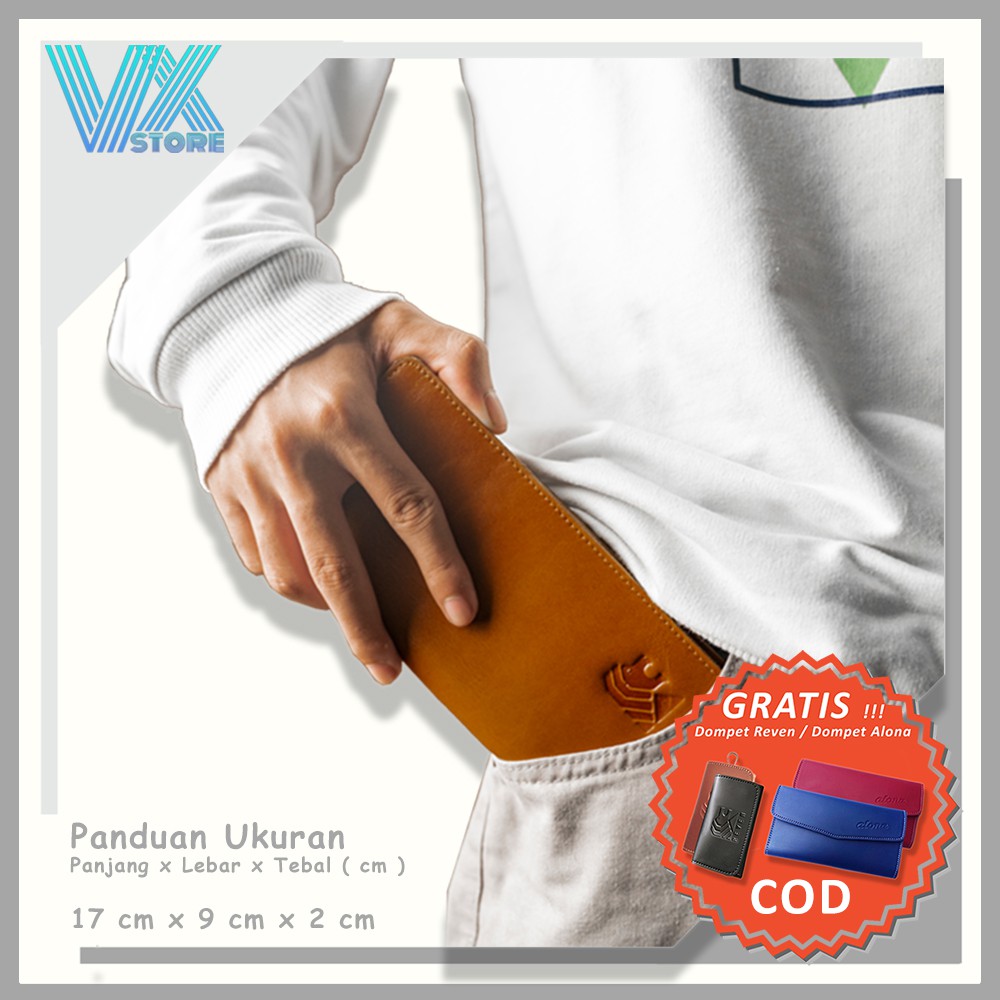 Reven Apollo Dompet Lipat Panjang Pria Kulit Sapi Asli / Dompet Pria Panjang Kulit / GARANSI + COD