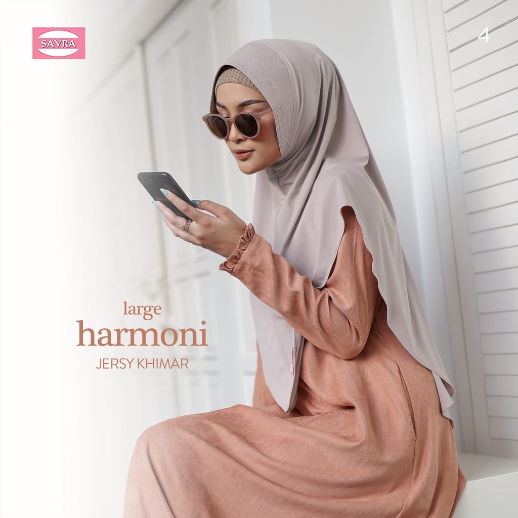Jilbab Instan Bergo Harmoni Large & XL Jersy Khimar Ori Sayra SAYRA1-CREAM