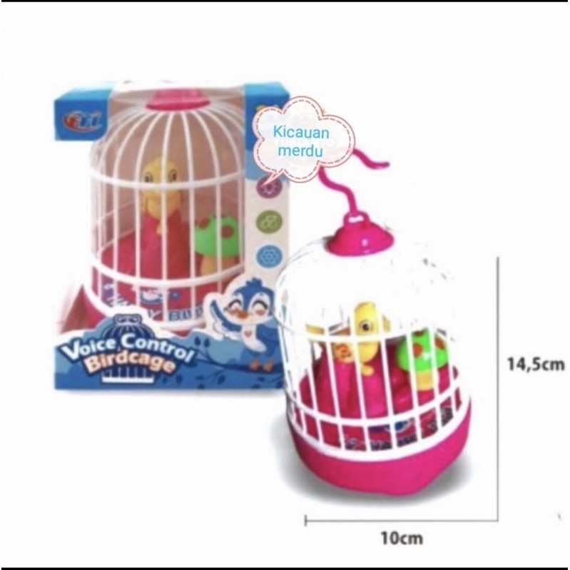 mainan SANGKAR burung bunyi lampu