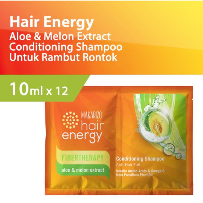 ❤ RATU ❤ Makarizo Hair Energy Shampoo Sachet 10mL (2x5mL) | Fibertherapy Sampo (✔️BPOM)