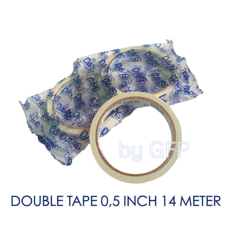 

Double Tape 0,5 Inch 14 Meter DAVIS﻿ - Solasi Bolak Balik Isolasi 2 Sisi
