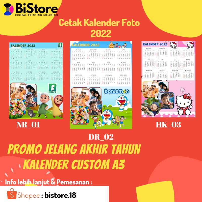 

PROMO CETAK KALENDER A3 2022 ( Custom foto )
