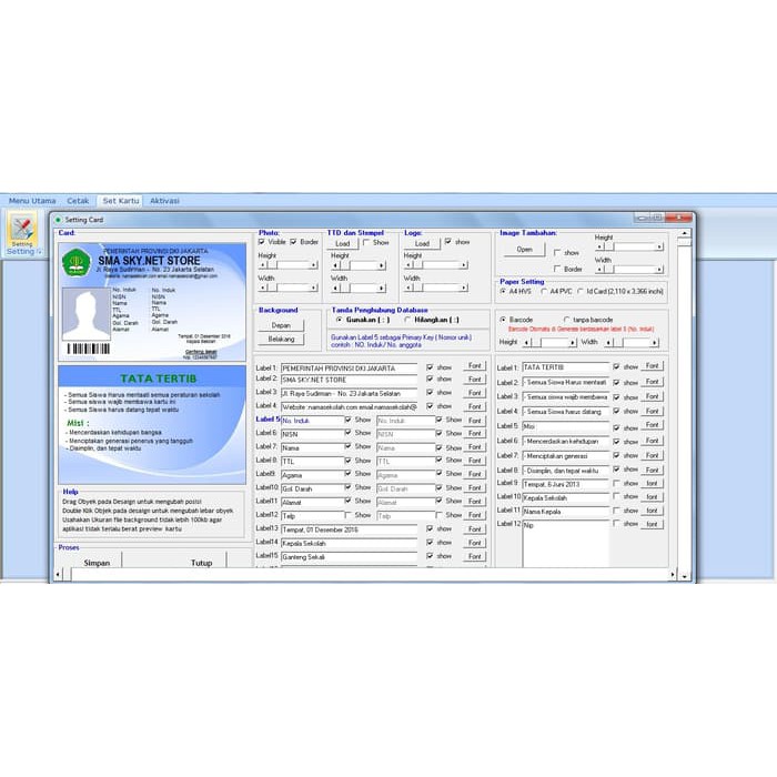 Aplikasi Membuat Kartu Mahasiswa,Siswa Atau ID Card