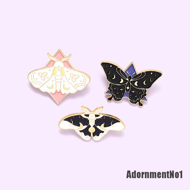 (Adornmentno1) 3pcs / Set Bros Pin Enamel Bentuk Kupu-Kupu Untuk Aksesoris Pakaian / Tas