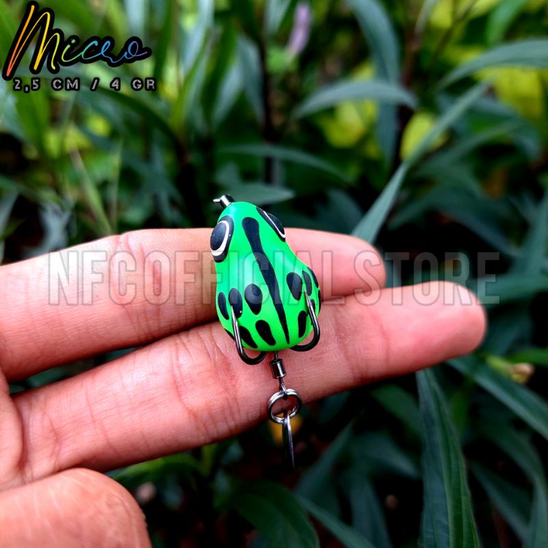 Soft frog micro mini 2,5 cm 4 gram SENSITIF ELASTIS &amp; KUAT Umpan Gabus &amp; Toman