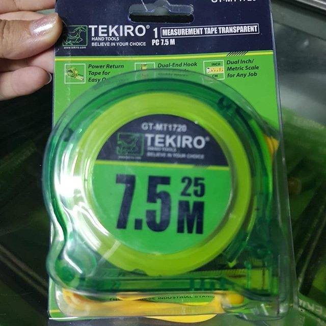 TEKIRO METERAN 7,5 METER MEASUREMENT TAPE 7,5 METER GT-MT1720 Tekiro Measurement Transparent Tekiro