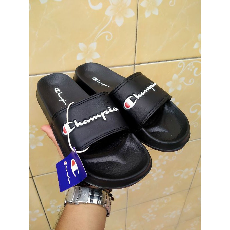 Sandal Slide Champion Pria Wanita | Sandal Slop Cowo Cewe | Sendal Slop | Sendal (Plus PAPERBAG)