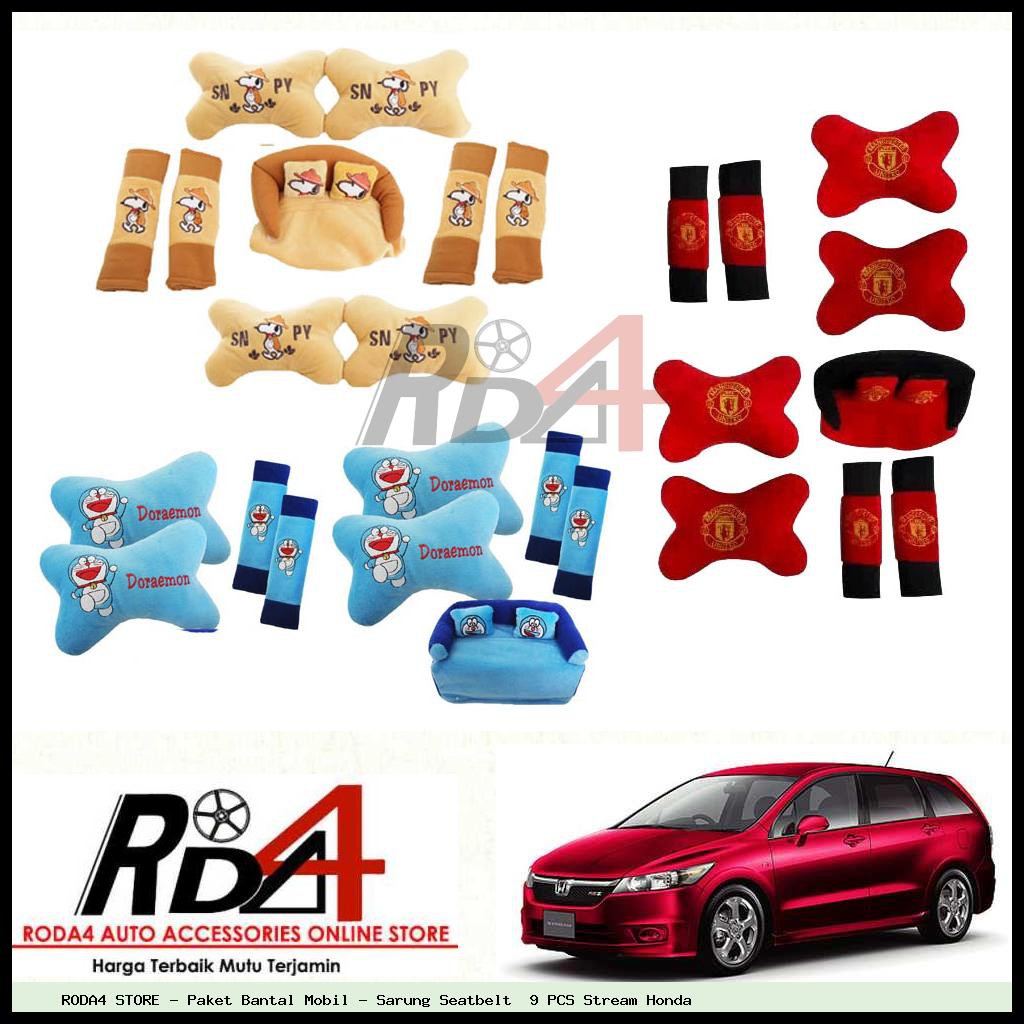 Paket Bantal Mobil - Sarung Seatbelt  9 PCS Stream Honda