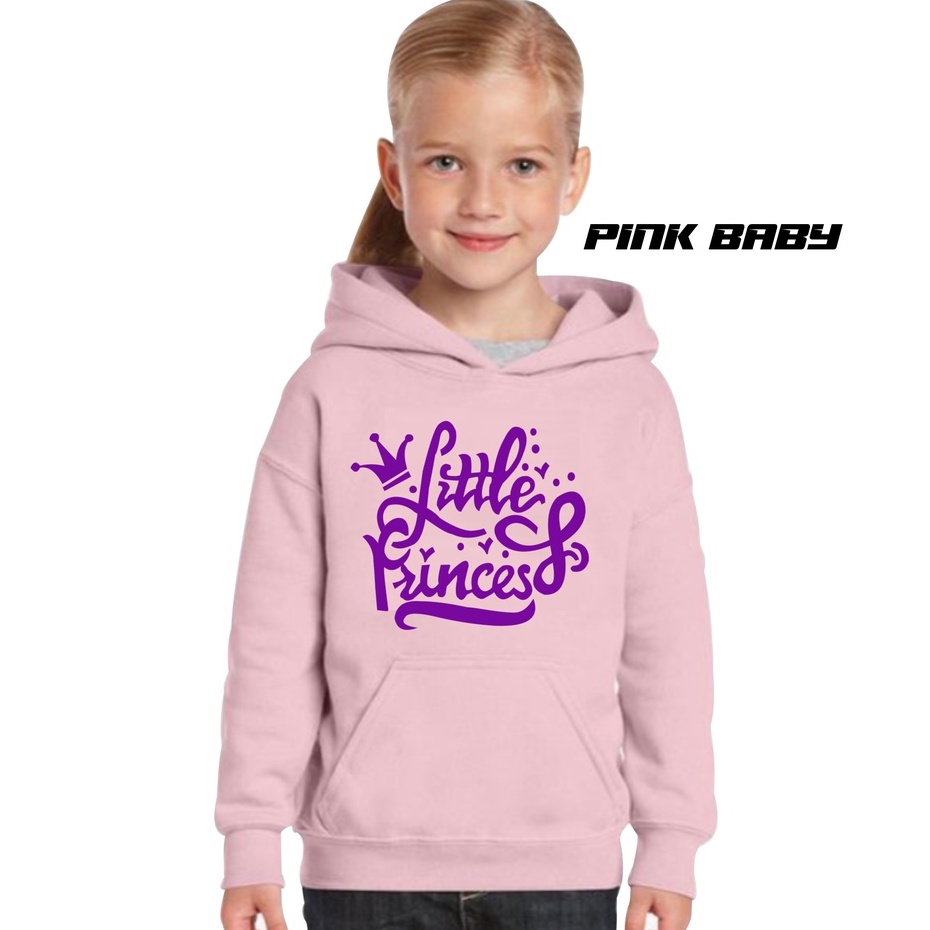 JAKET ANAK PEREMPUAN SWEATER HOODIE SABLON PRINCES KEKINIAN TERBARU BAHAN FLEECE USIA 2TAHUN SAMPAI 12TAHUN