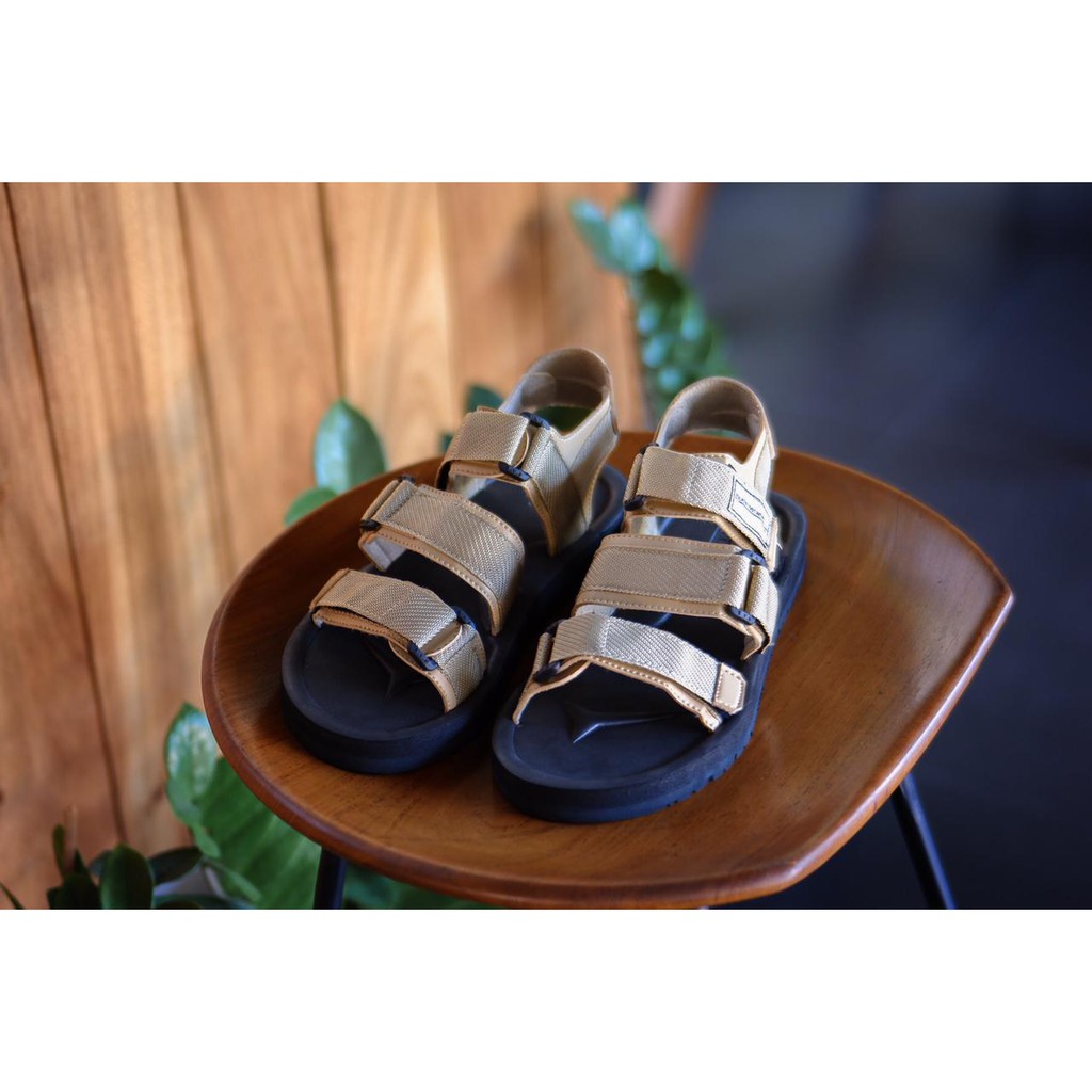 SANDAL KASUAL PRIA WANITA VOLKERFOOTWEAR STRAP3 FULCREAM BLACKKSOLE