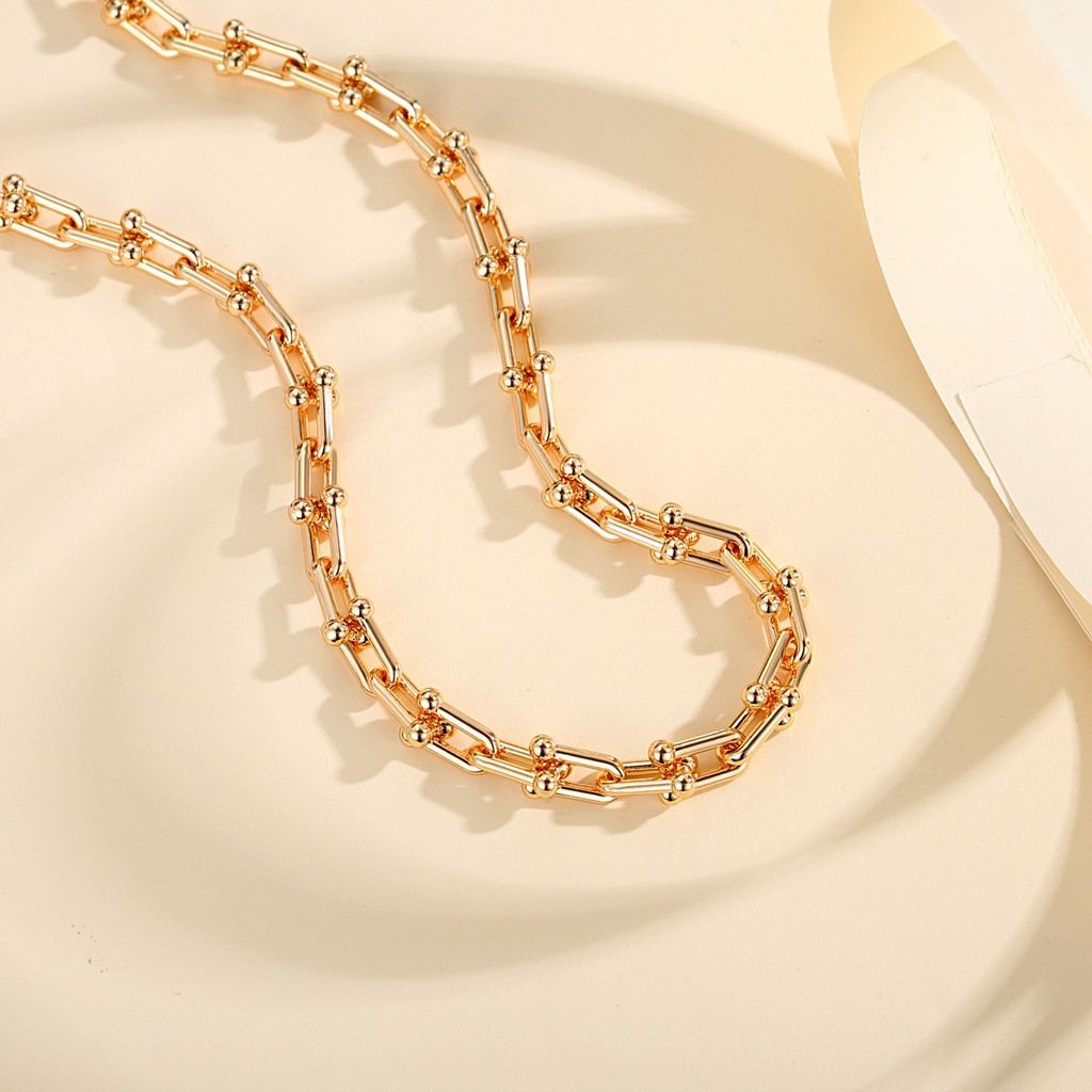 Y748 【Barang spot】Kalung Pria Titanium Rantai Baja Atainless Rantai Tulang Selangka Emas Fashion Korea Hadiah Perhiasan Pesta
