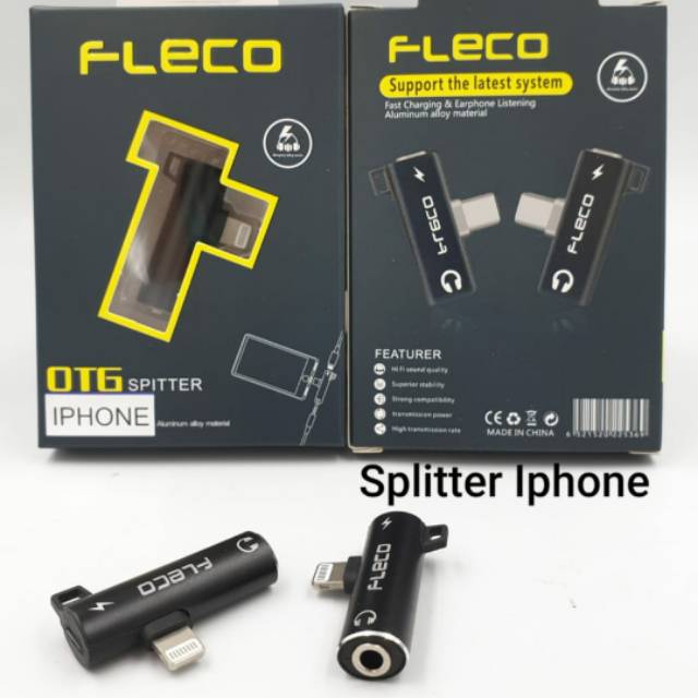 Spliter splitter audio aux dan charge iphone lightning for iphone 7 8 9