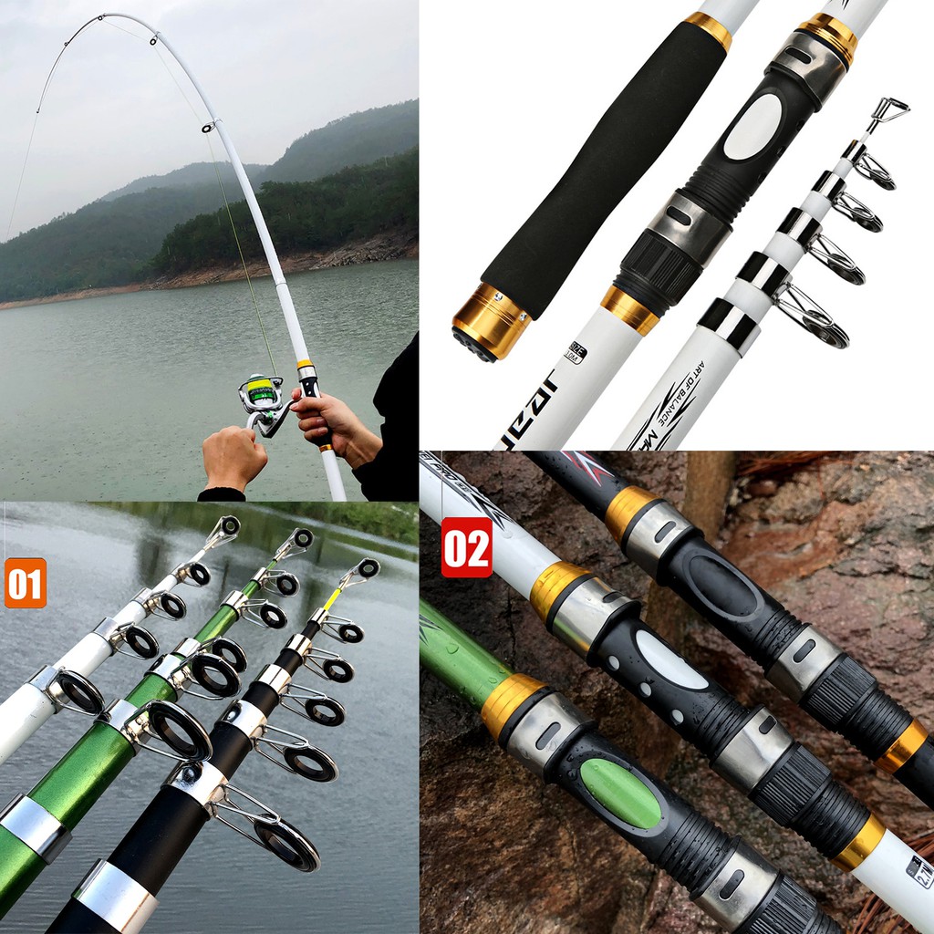 MPro Joran Pancing Portable Carbon Fiber Telescopic  2.7 M / 2.4 M CF3000 GHOTDA White jnp