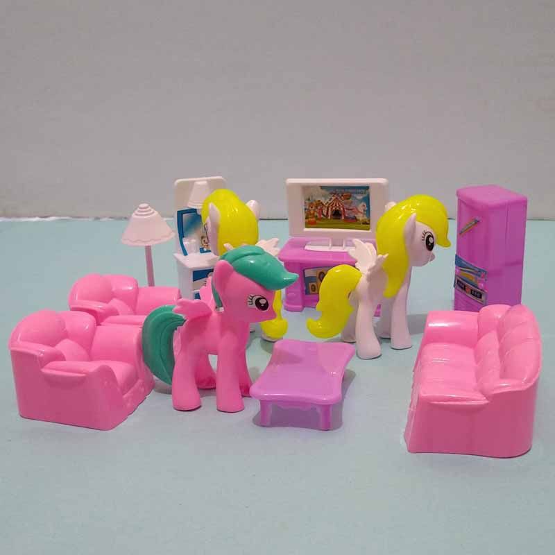 Mainan Kuda Pony Set Sofa Tamu