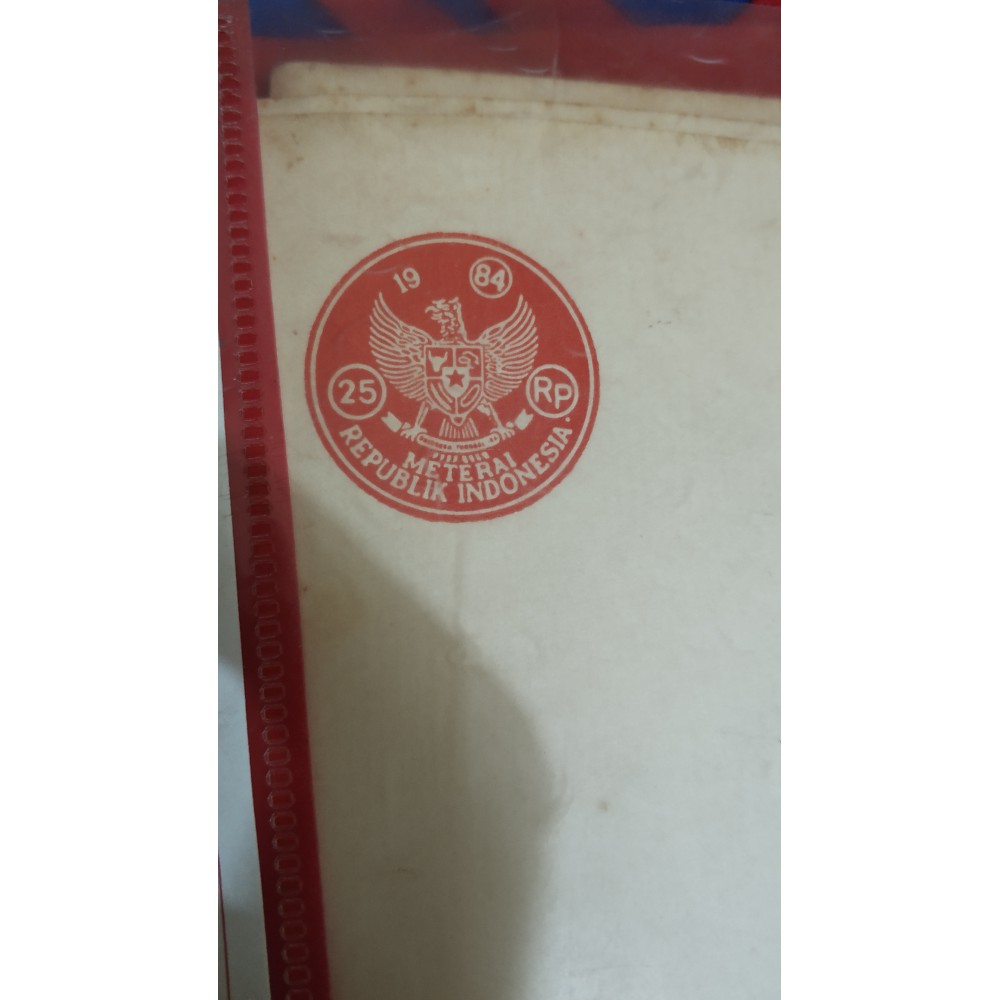 

Kertas Segel Rp. 25 Tahun 84 1984 Asli