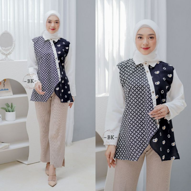 Batik Alina Aliya Blouse Baju Batik Wanita Modern S M L XL XXL Atasan Batik Modern Batik Kerja Wanita Batik Kantor Wanita