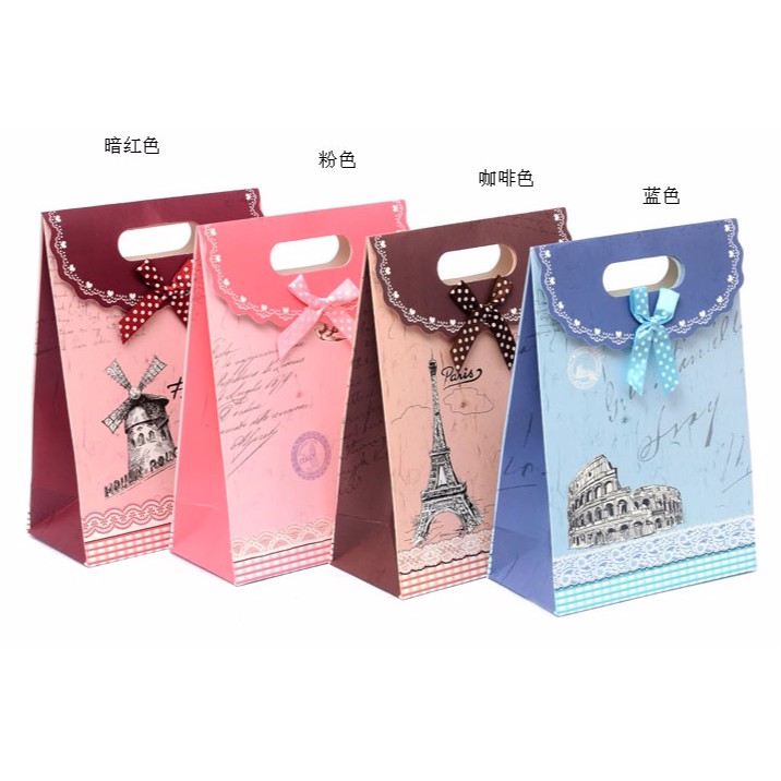 

paper bag gift bag ribbon