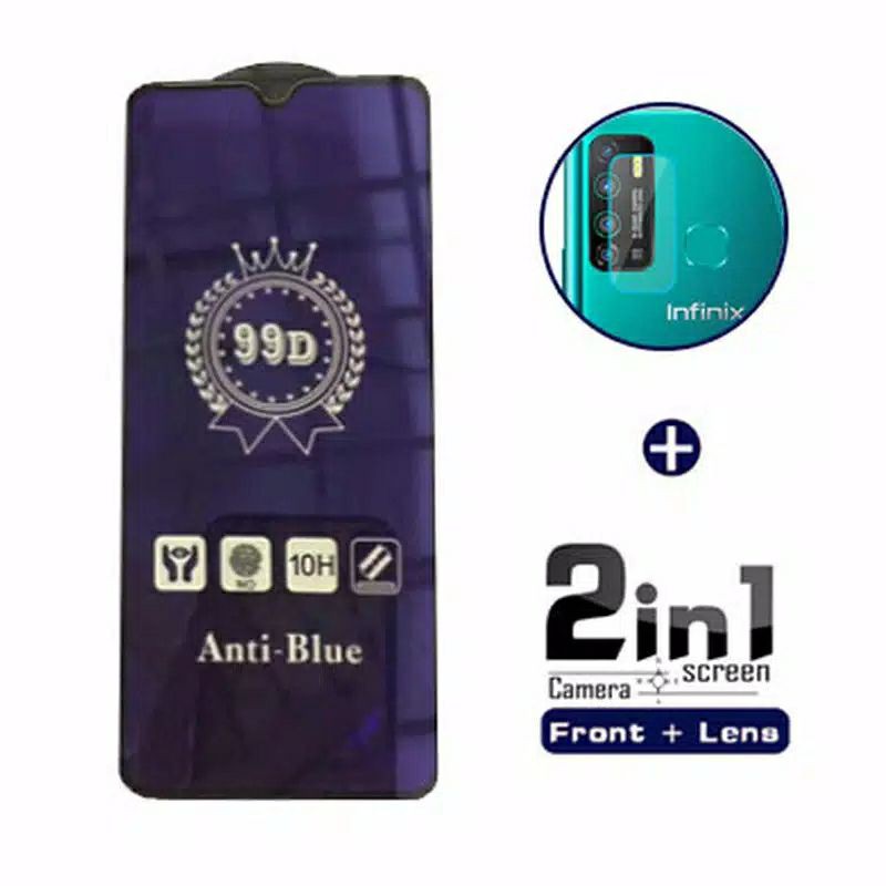 Tempered Glass Blue INFINIX NOTE  11s 11 Pro 11 NFC  8 10 10 Pro 7 HOT 11s NFC 10 10 9 11 Play ZERO 8 Anti Radiasi Lens Kamera