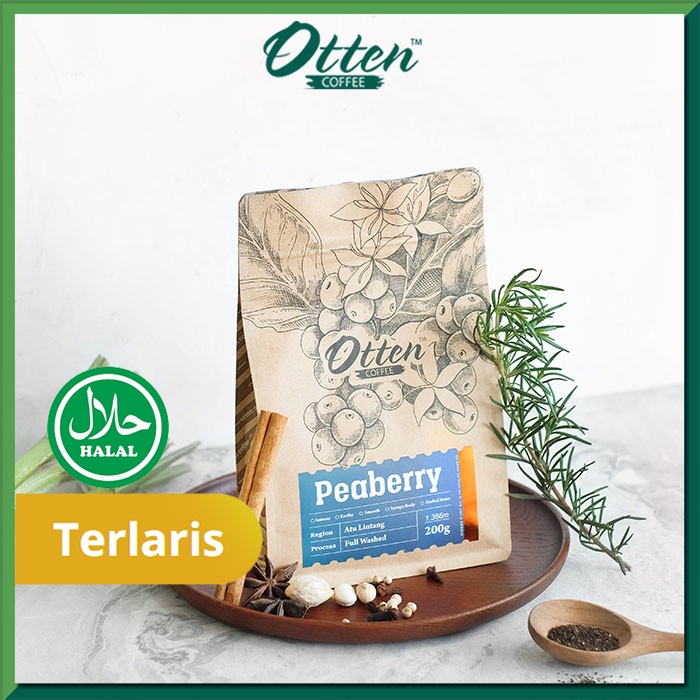 

Otten Coffee Arabica Peaberry 200g Biji / Bubuk Kopi