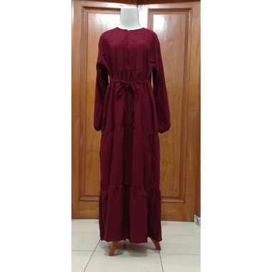 GAMIS SUSUN RAYON PREMIUM-Merah maroon