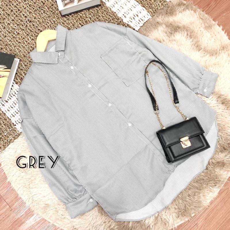 grosir_solo || KEMEJA RAYON OVERSIZE MOTIF WANITA LD 130 / KEMEJA JUMBO POLOS BIG SIZE / KEMEJA STRIPE SALURIA GARIN ANYA BRONE YOSA CILO AYA